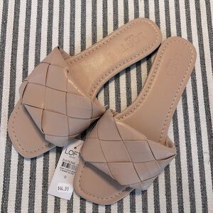 Tan slip on Loft sandals